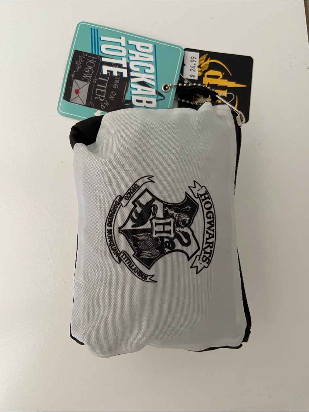Hogwarts Crest Packable Toiletry Bag - White and Black